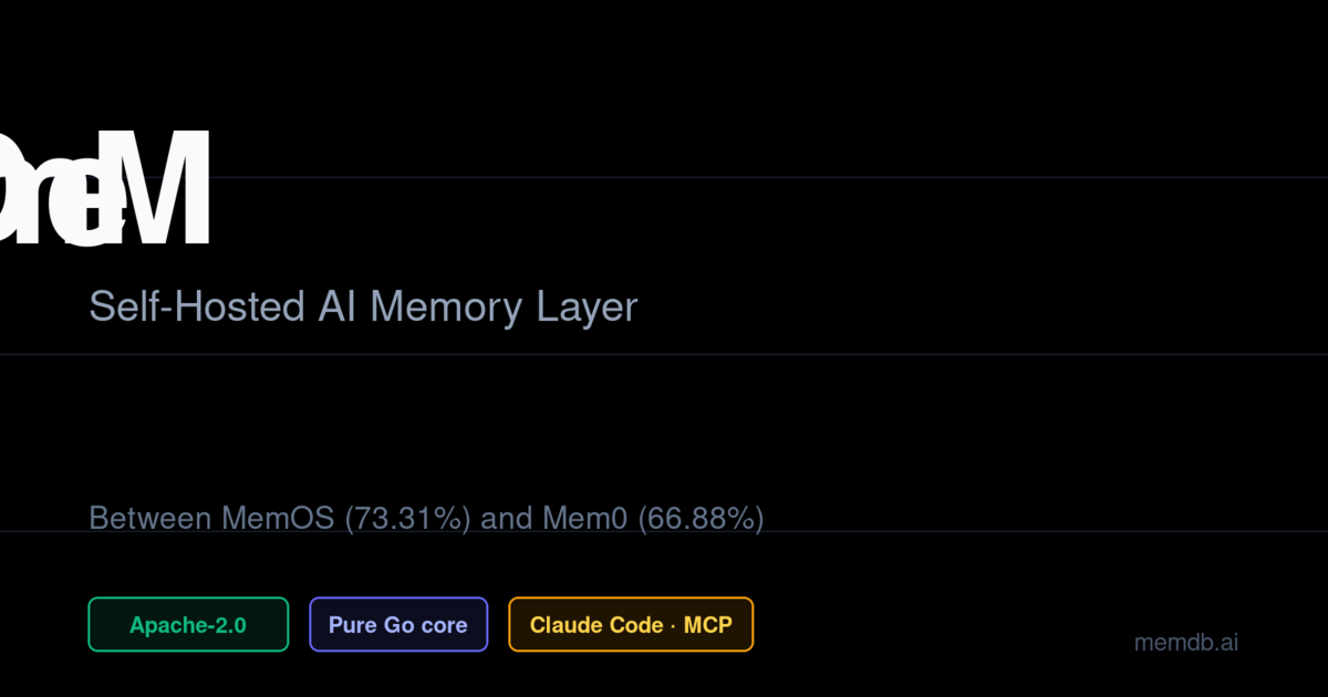 MemDB — Self-Hosted AI Memory · 72.5% LoCoMo — MemDB